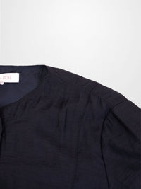 High V Neck Blouse Navy Elegant Office Top Versatile Dressy SS26 New Arrival-4