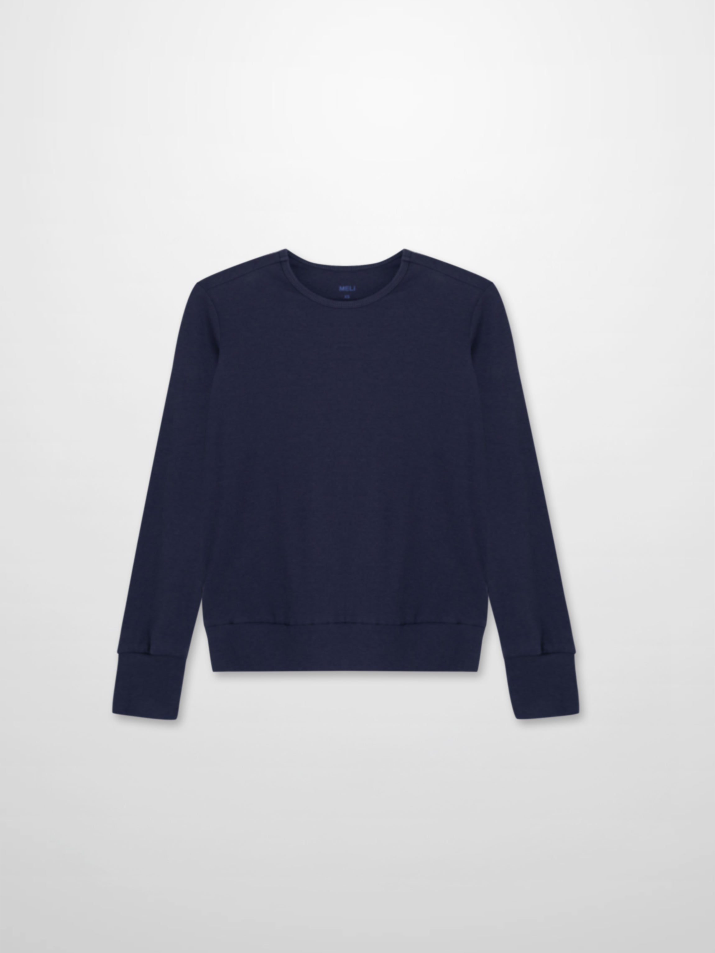 Navy Ribbed Crew Bomber Lightweight Casual Tee FW25 Layering Shirt-1