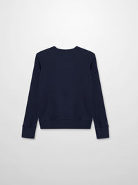 Navy Ribbed Crew Bomber Lightweight Casual Tee FW25 Layering Shirt-2