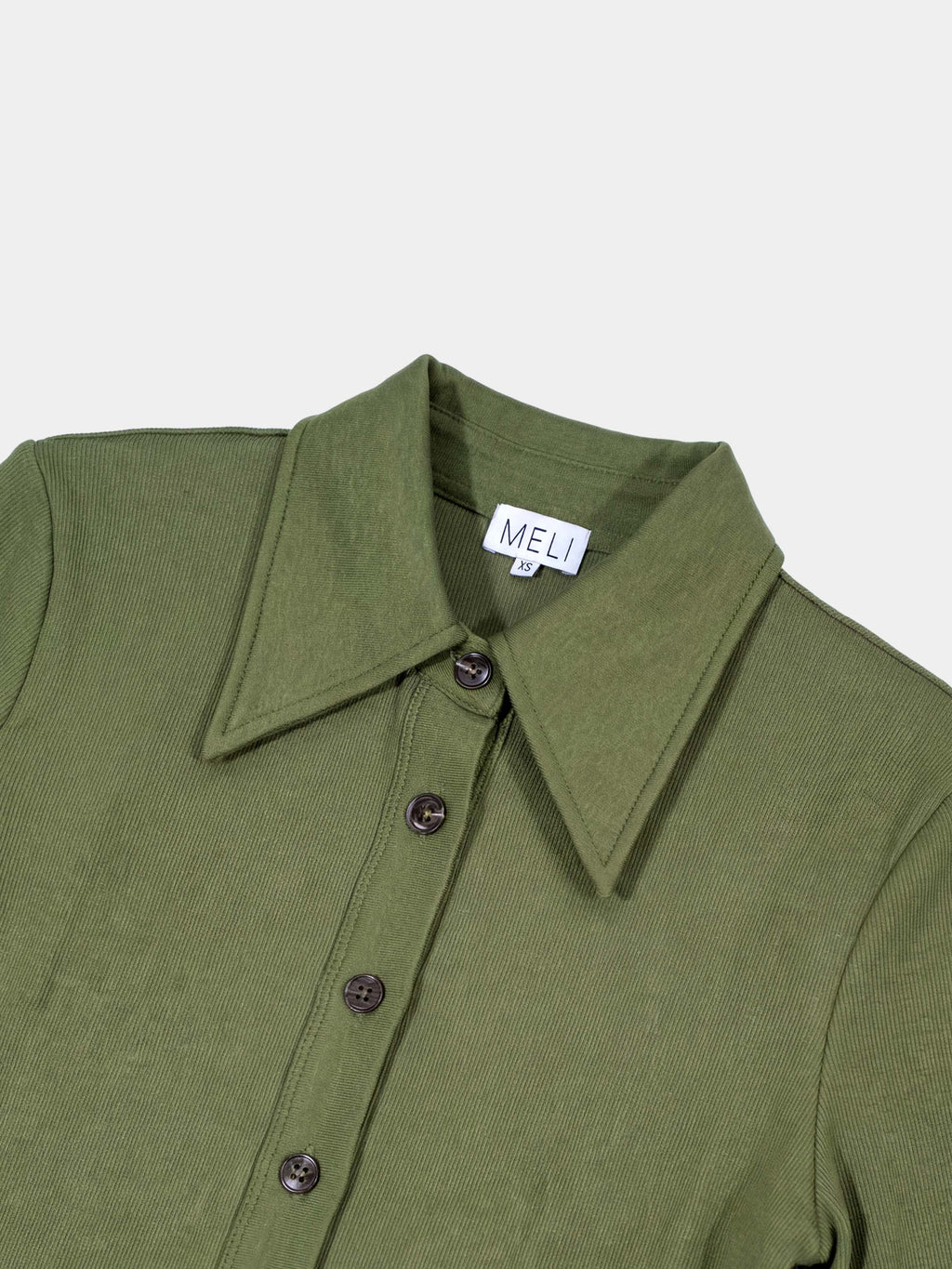 Olive Button Down Ribbed Maxi Dress Comfortable Casual Wear