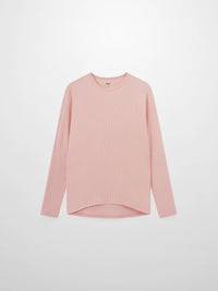 Crew Ribbed Dolman Tee Peachy Pink Loose Fit Casual Top-1