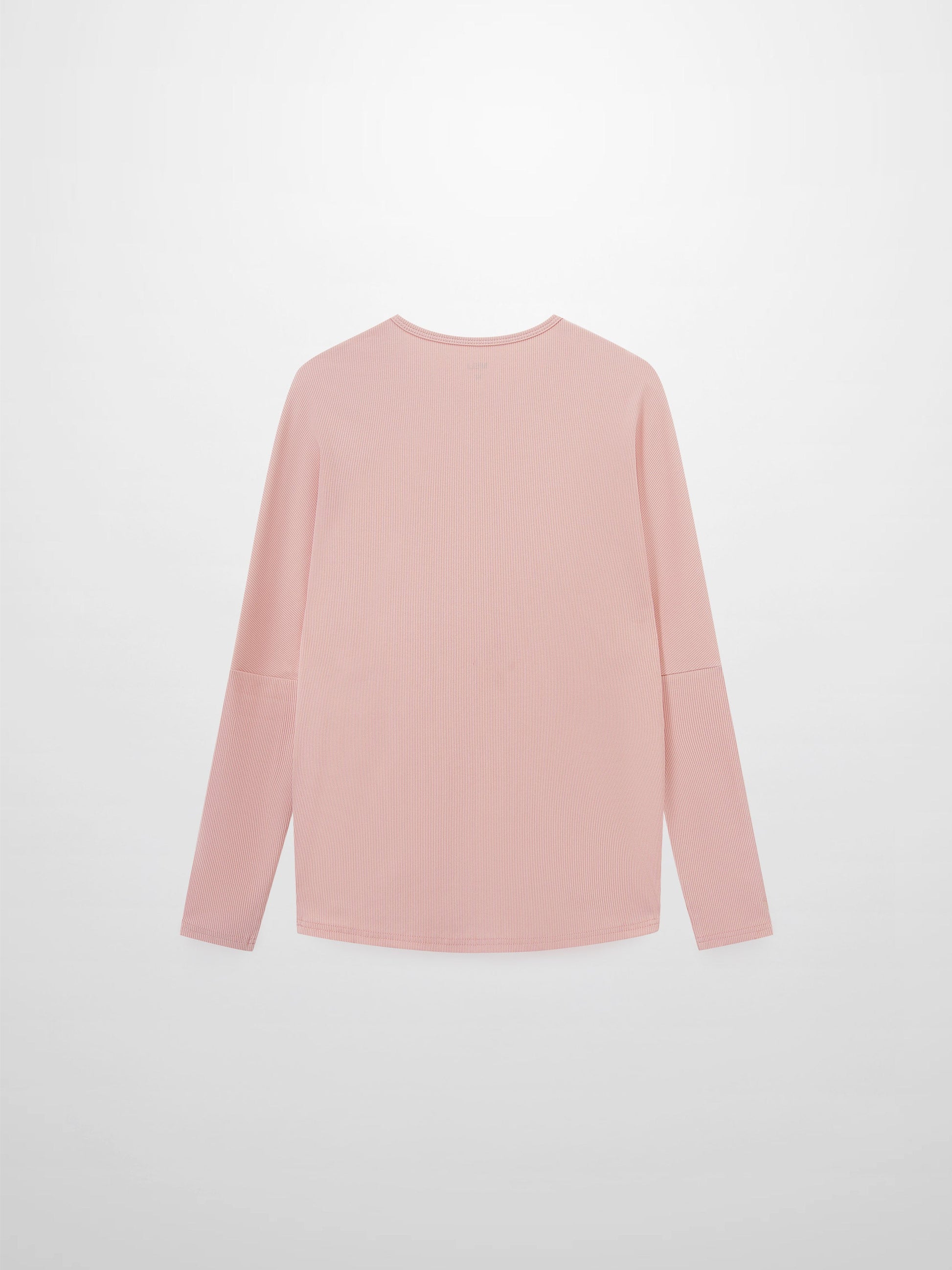Crew Ribbed Dolman Tee Peachy Pink Loose Fit Casual Top-2