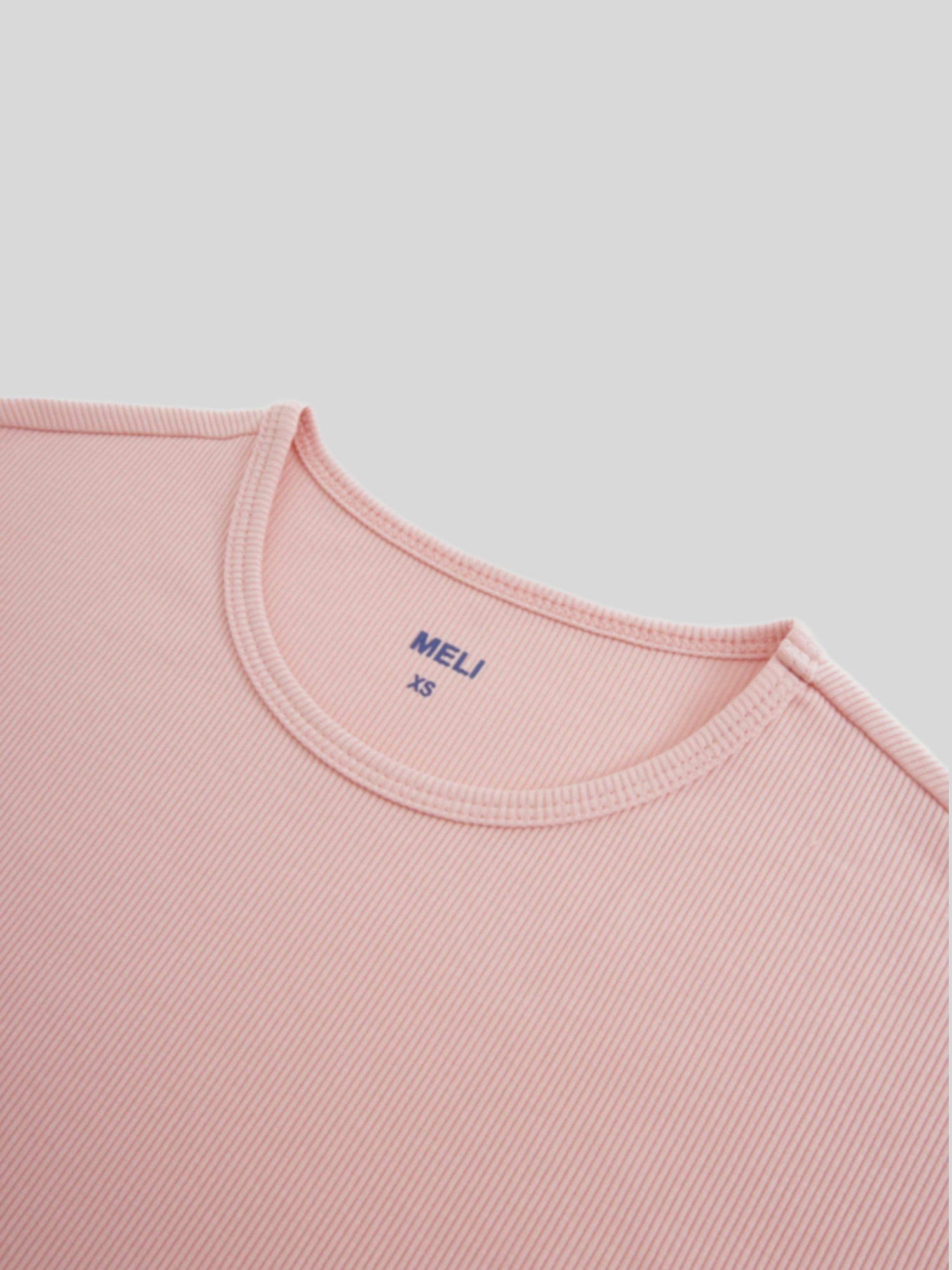 Crew Ribbed Dolman Tee Peachy Pink Loose Fit Casual Top-3