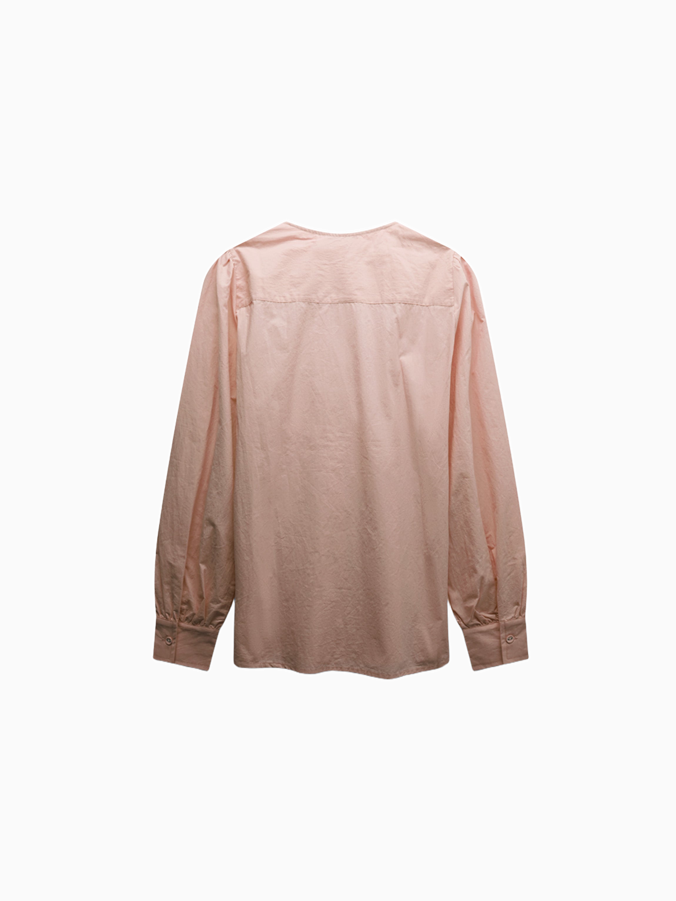 Asymmetrical Ruffle Rose Pink Blouse 100% Cotton Dressy Top-1