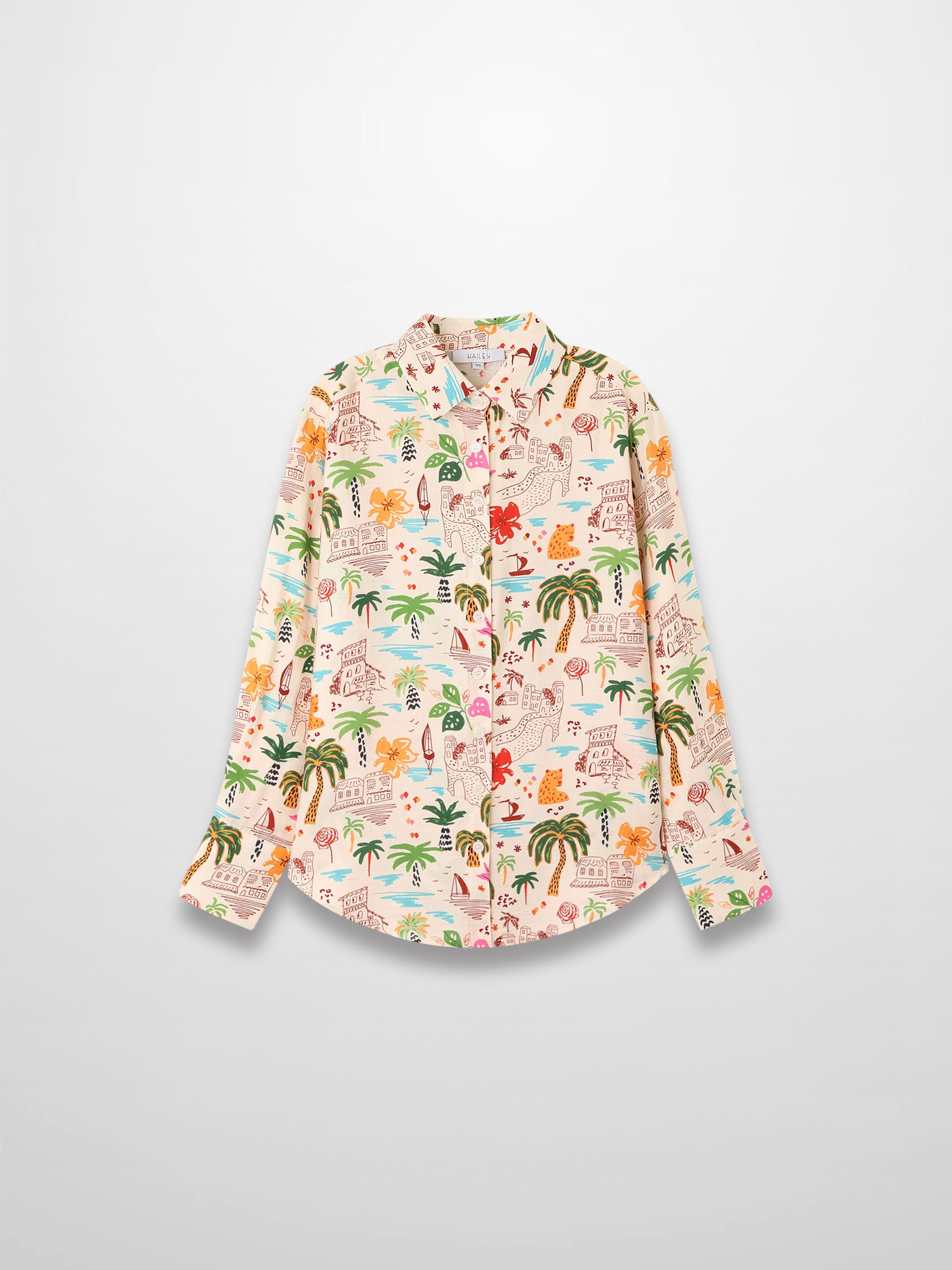 Button Down Collared Blouse Summer Vibes Lightweight Casual Top