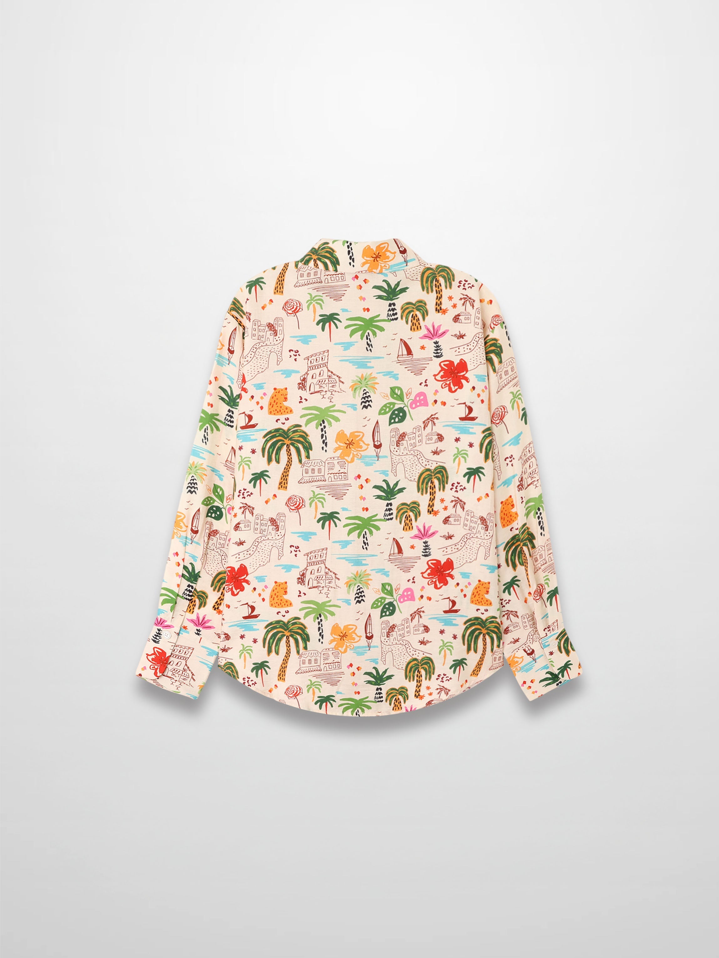 Button Down Collared Blouse Summer Vibes Lightweight Casual Top