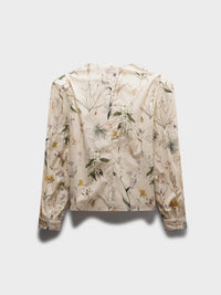 Floral-patterned jacket on a light gray background