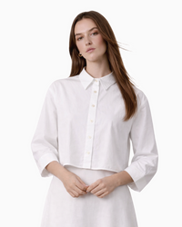 Boxy Dolman Sleeve Crinkle Blouse White Lightweight Casual Top-0