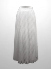 Long pleated skirt on a light gray background