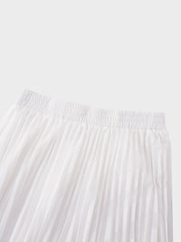 White pleated skirt on a light gray background