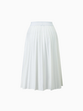 Pure White Pleated Skirt 26 Inch Casual Basic Skirts FW23 SS24-1