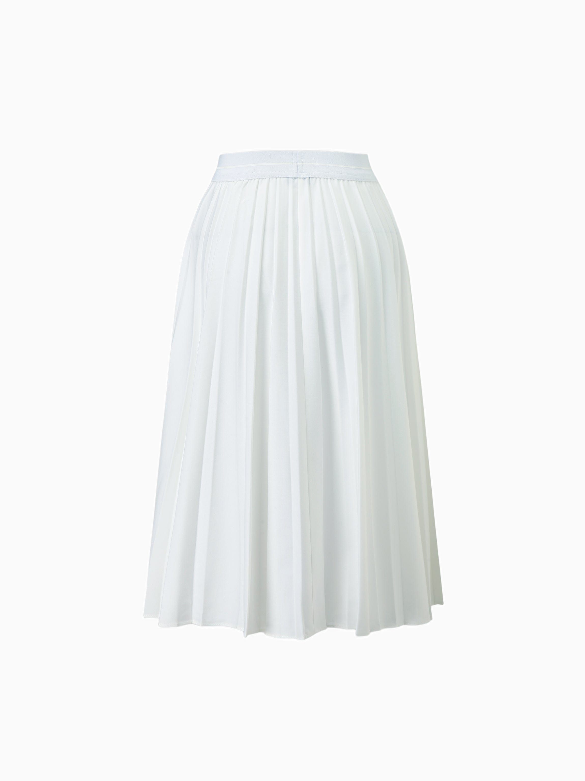 Pure White Pleated Skirt 26 Inch Casual Basic Skirts FW23 SS24-1