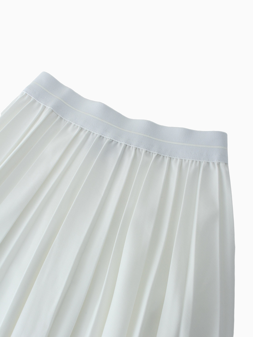 Pure White Pleated Skirt 26 Inch Casual Basic Skirts FW23 SS24-2
