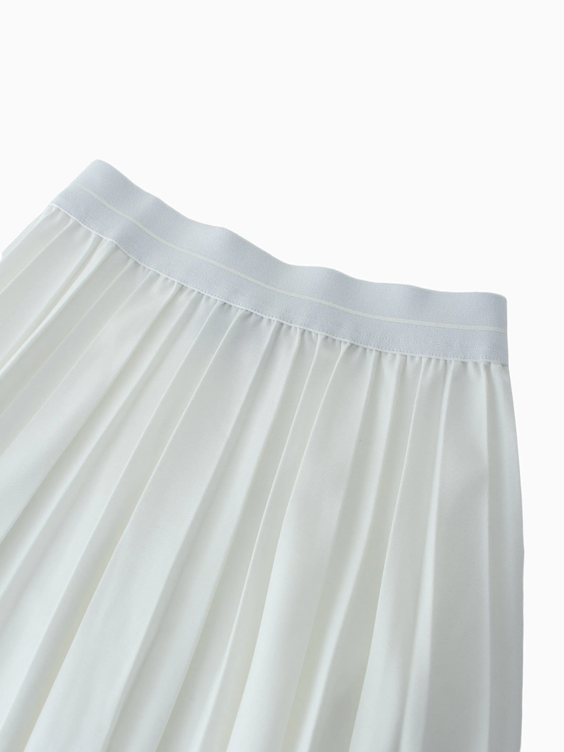 Pure White Pleated Skirt 26 Inch Casual Basic Skirts FW23 SS24-2