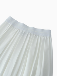Pure White Pleated Skirt 26 Inch Casual Basic Skirts FW23 SS24-2