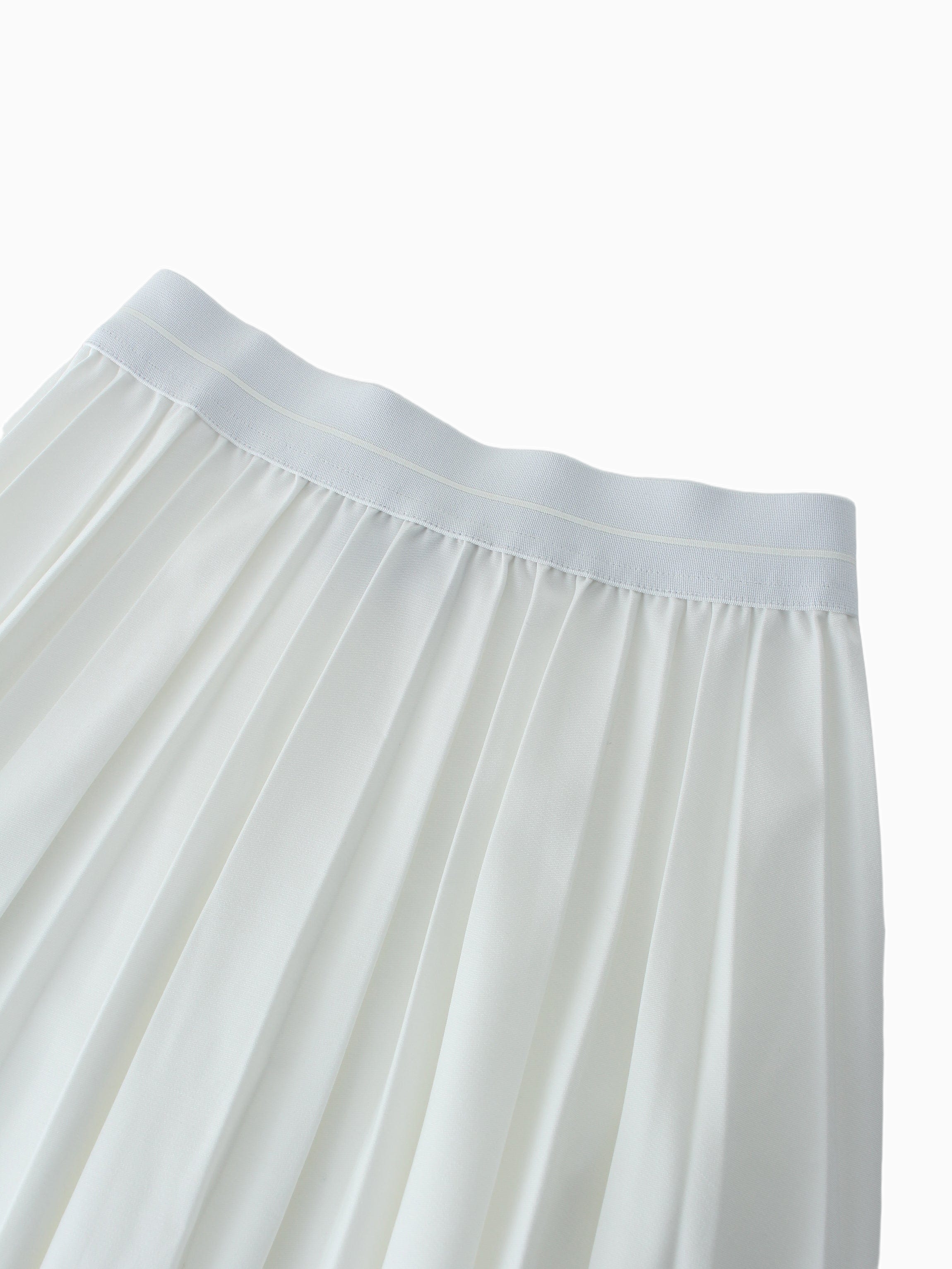 Pure White Pleated Skirt 26 Inch Casual Basic Skirts FW23 SS24-2