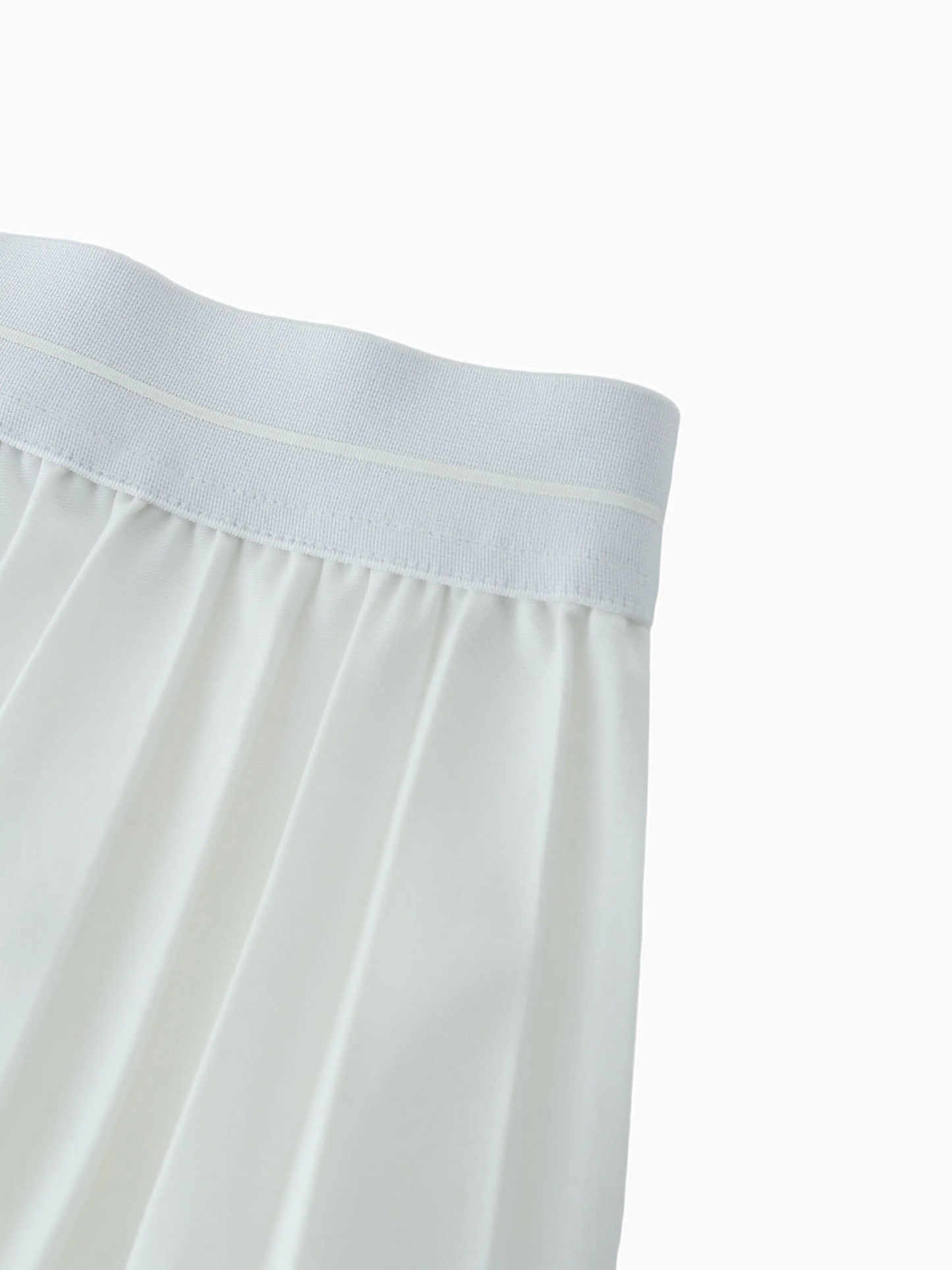 Pure White Pleated Skirt 26 Inch Casual Basic Skirts FW23 SS24-3