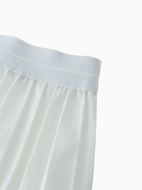 Pure White Pleated Skirt 26 Inch Casual Basic Skirts FW23 SS24-3
