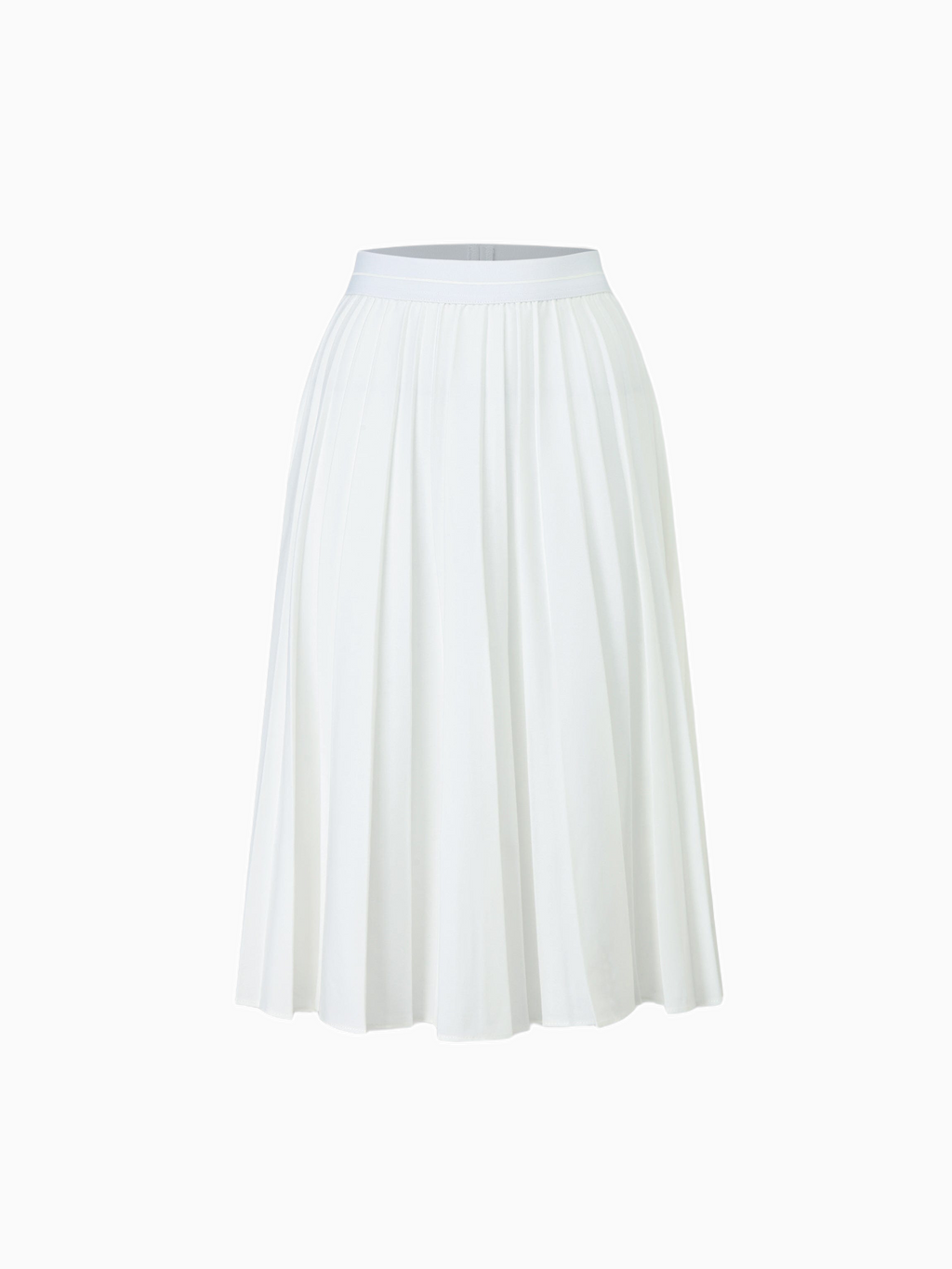 Pure White Pleated Skirt 26 Inch Casual Basic Skirts FW23 SS24-0