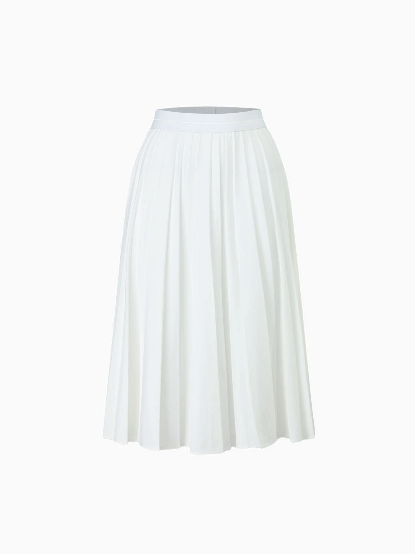 Pure White Pleated Skirt 26 Inch Casual Basic Skirts FW23 SS24-0