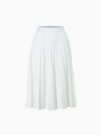 Pure White Pleated Skirt 26 Inch Casual Basic Skirts FW23 SS24-0