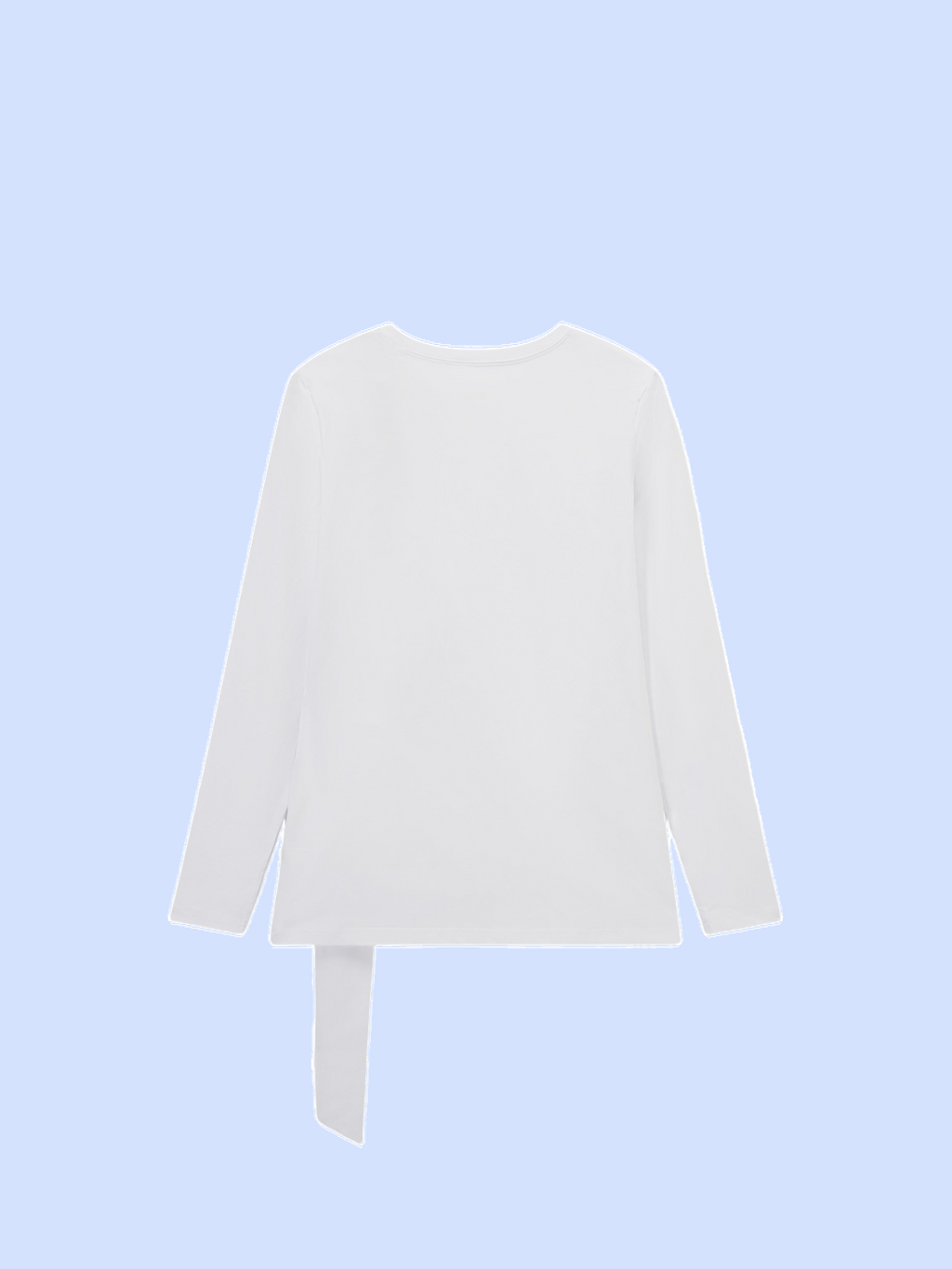 White Side Tie T-Shirt Casual Soft Fabric Relaxed Fit Tee-3