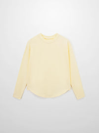 Oversized Yellow Rounded Hem T-Shirt Loose Casual Summer Tee-1