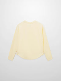Oversized Yellow Rounded Hem T-Shirt Loose Casual Summer Tee-2