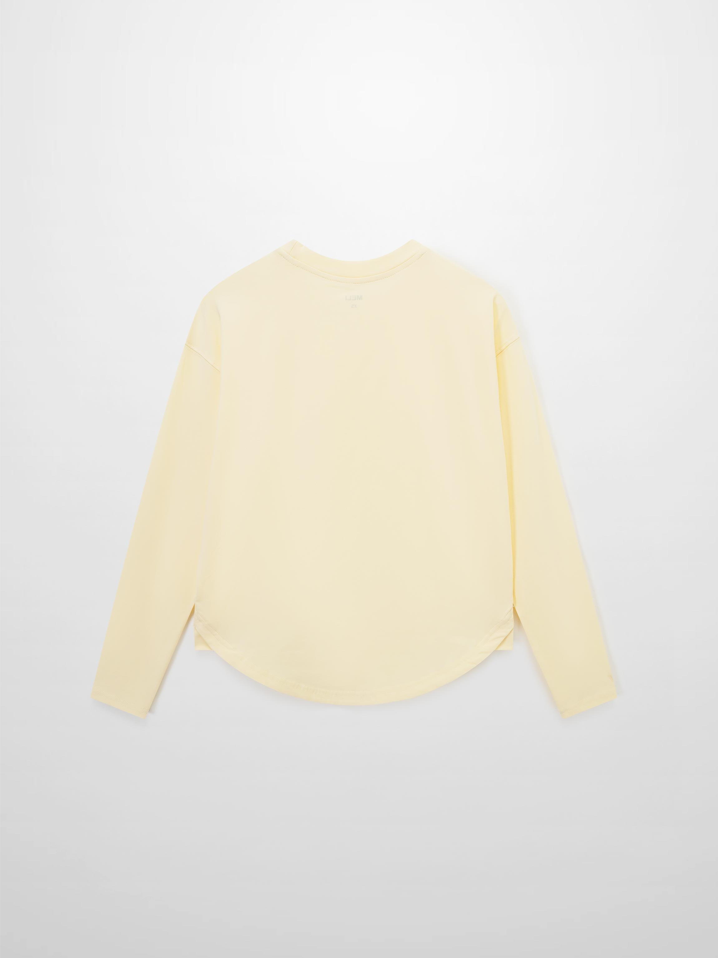 Oversized Yellow Rounded Hem T-Shirt Loose Casual Summer Tee-2