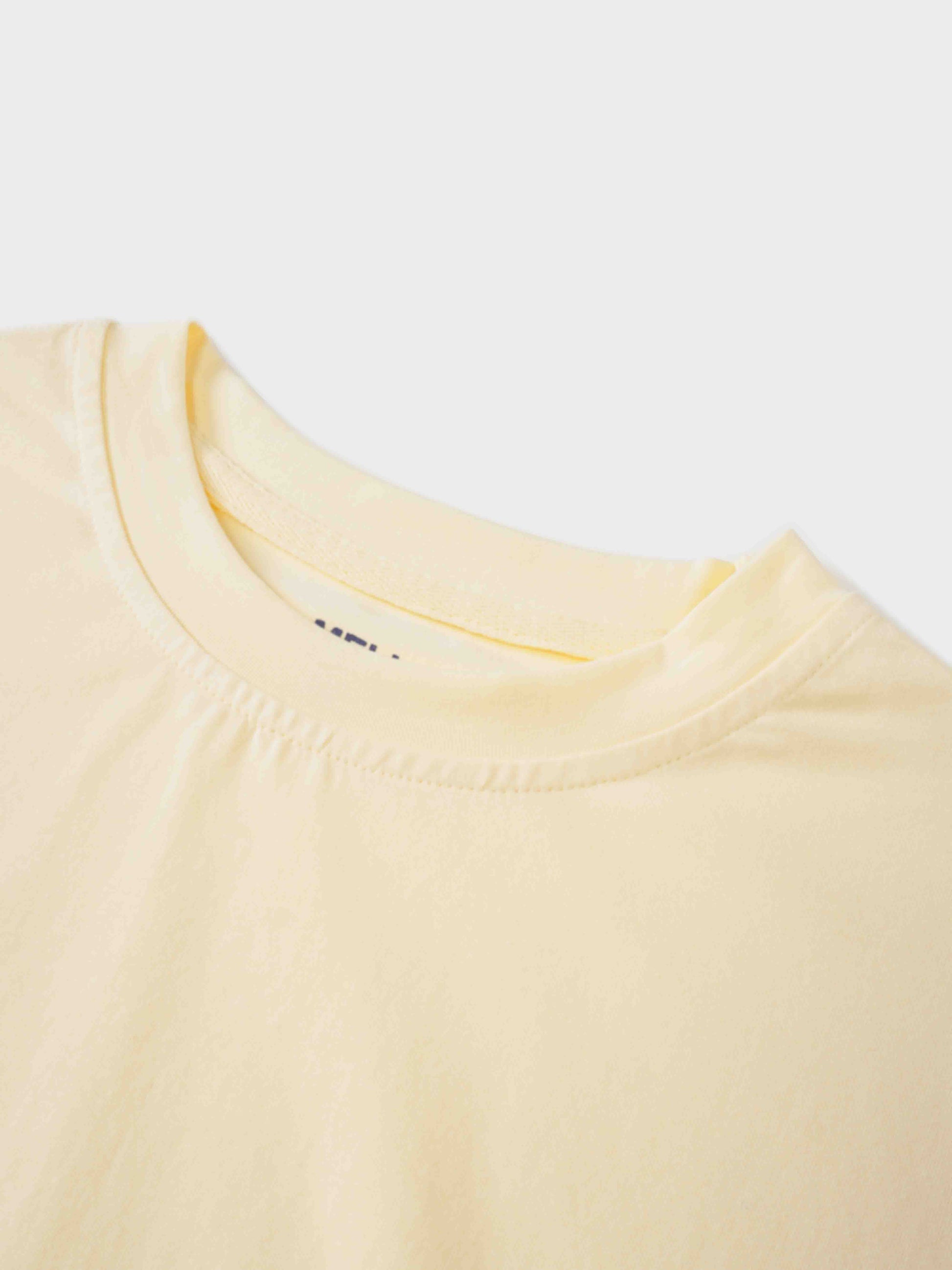 Oversized Yellow Rounded Hem T-Shirt Loose Casual Summer Tee-3
