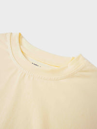 Oversized Yellow Rounded Hem T-Shirt Loose Casual Summer Tee-3