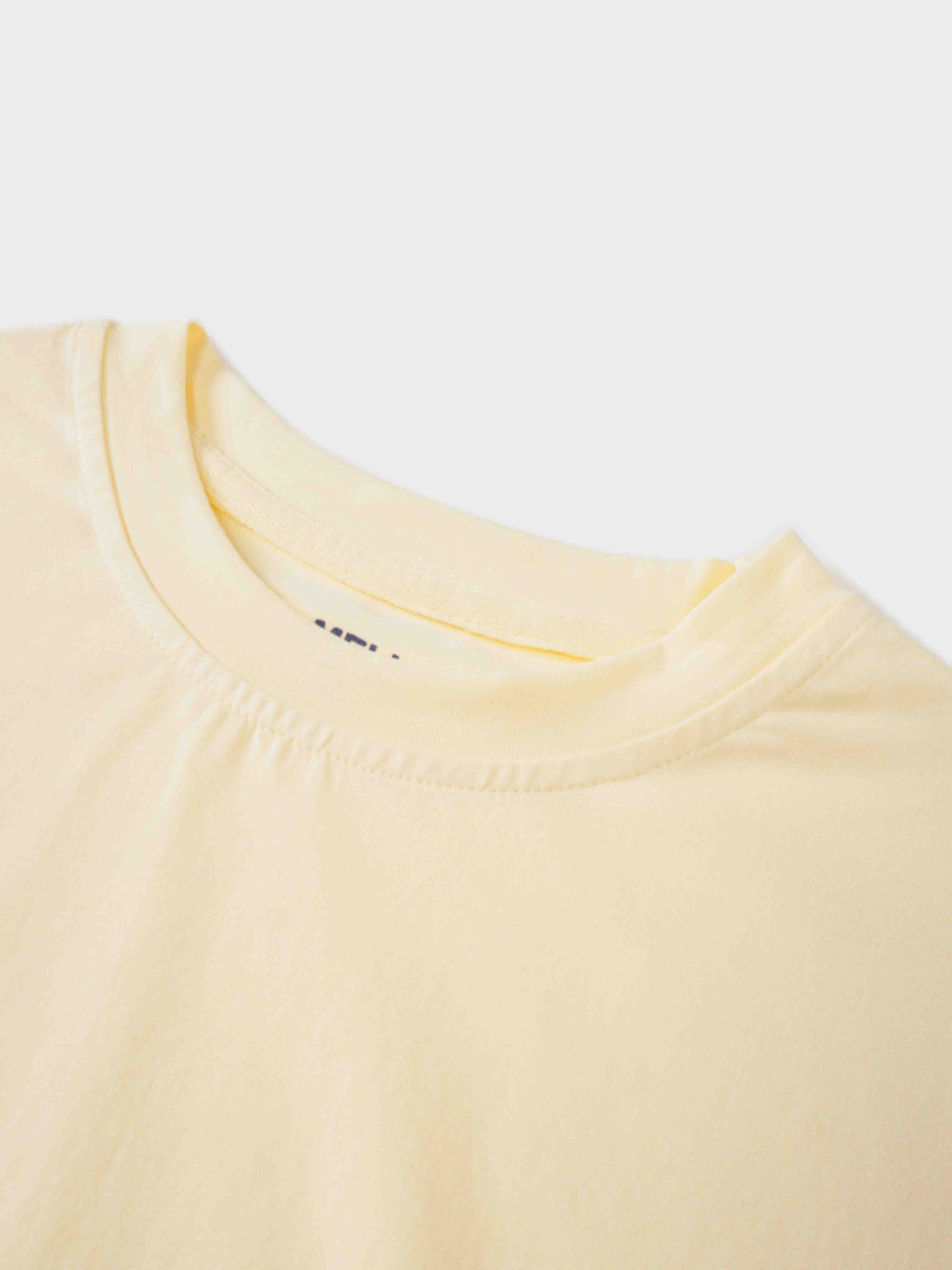 Oversized Yellow Rounded Hem T-Shirt Loose Casual Summer Tee-3